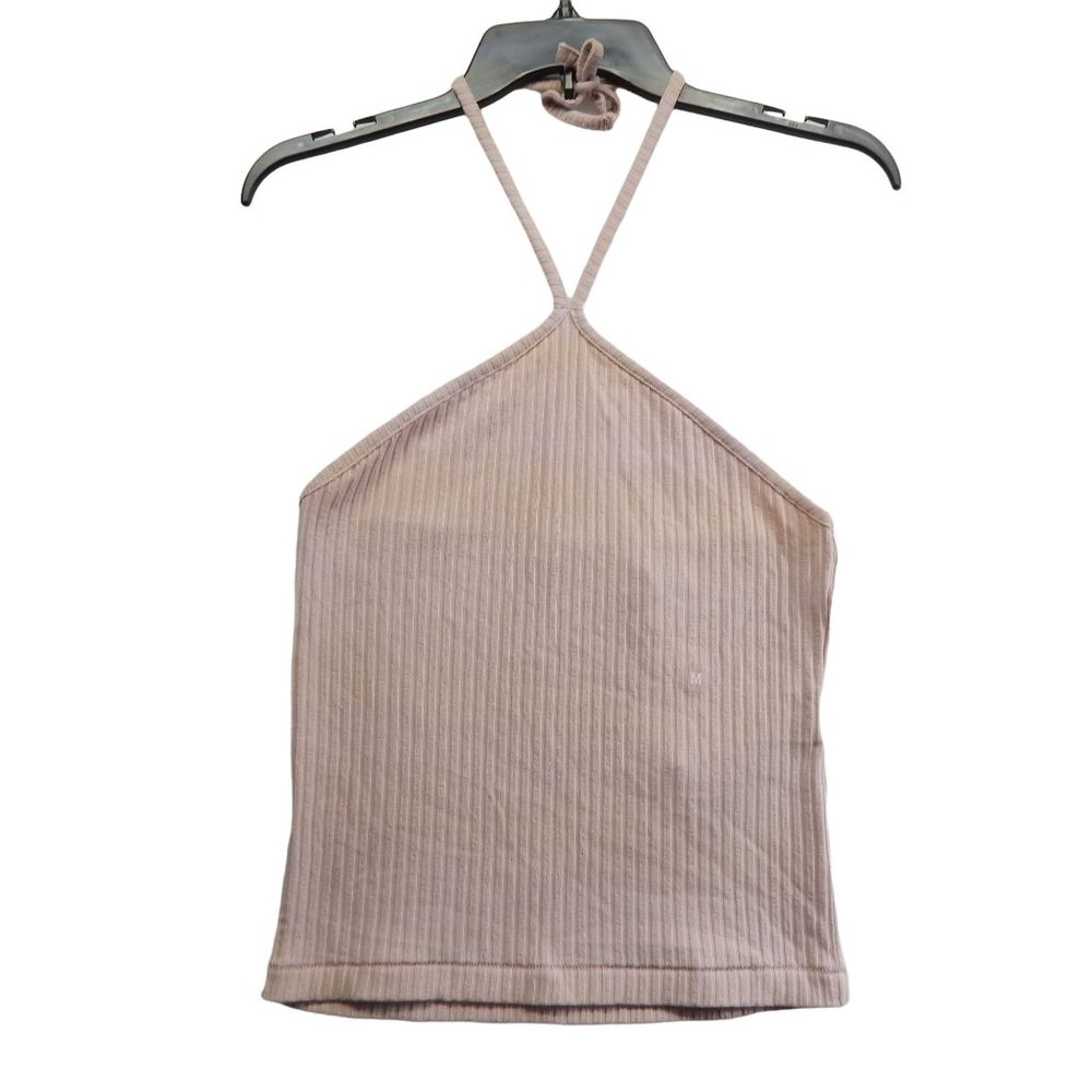 Me To We Knit Halter Top Womens Neck Tie Strap Pink Pacsun Size M